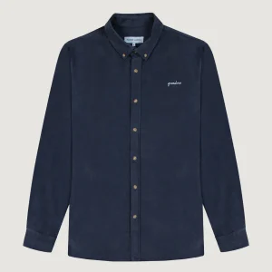 Chemise en Velours Marine Brodée Grand Cru MAISON LABICHE