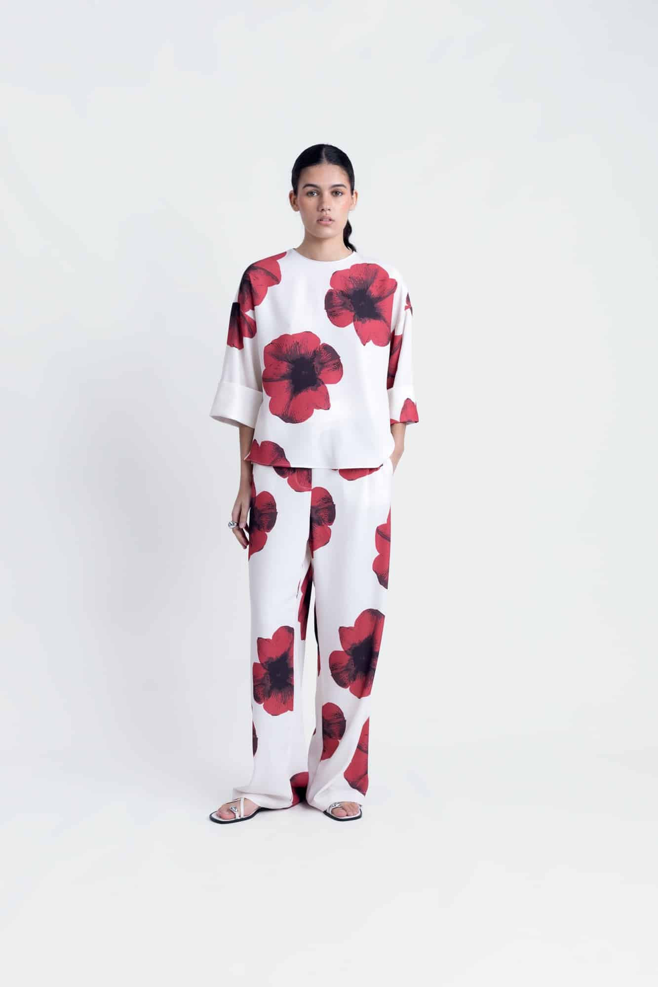 Pantalon femme – imprimé fleurs – Image 3