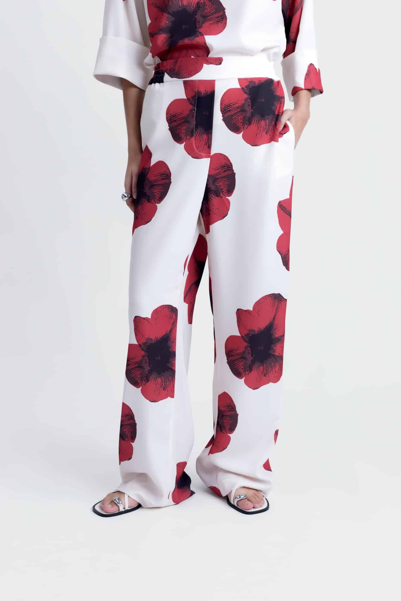 Pantalon femme – imprimé fleurs