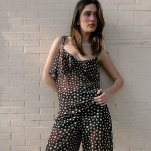 Pantalon imprimé-Marron