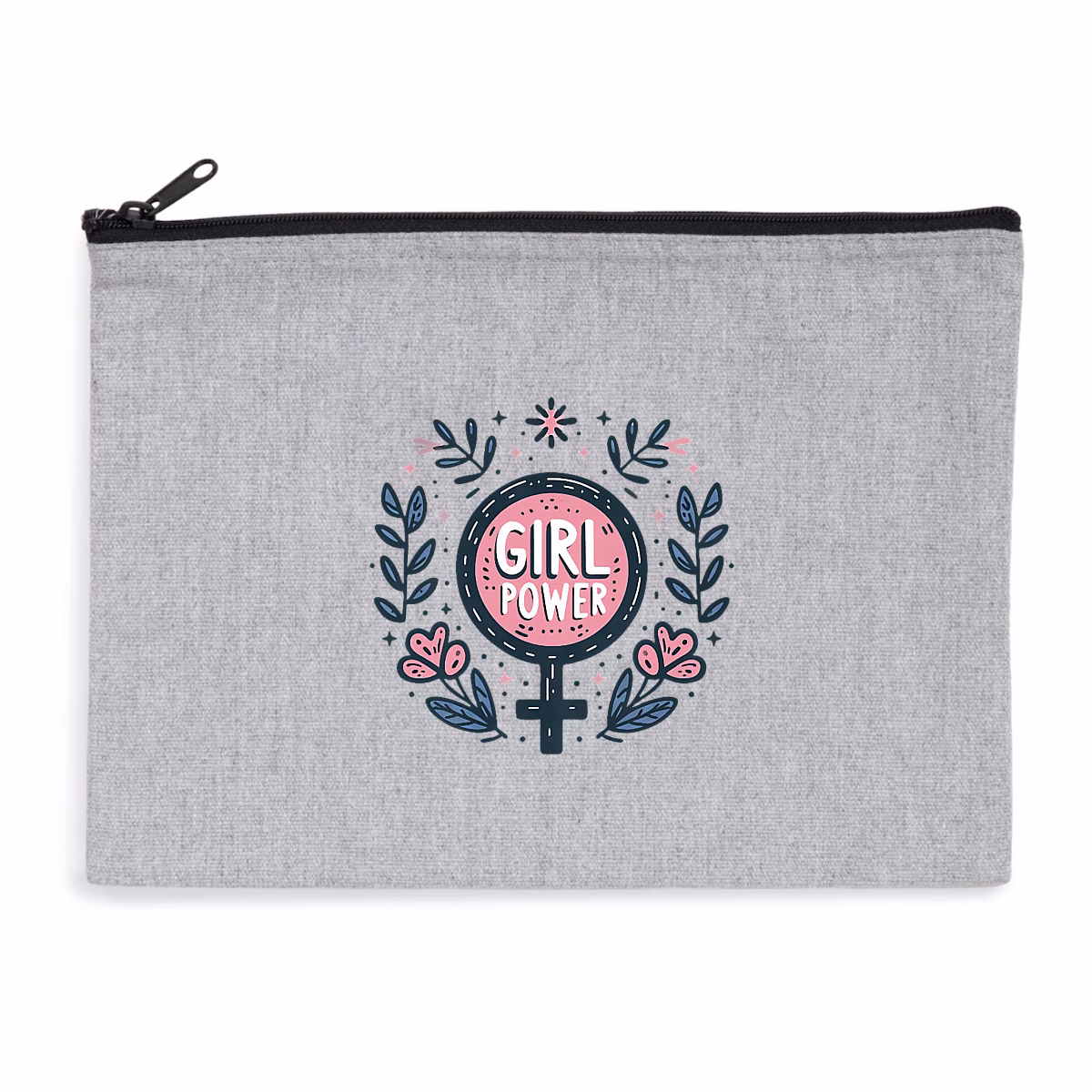Pochette zippée recyclée Girl Power féministe éthique