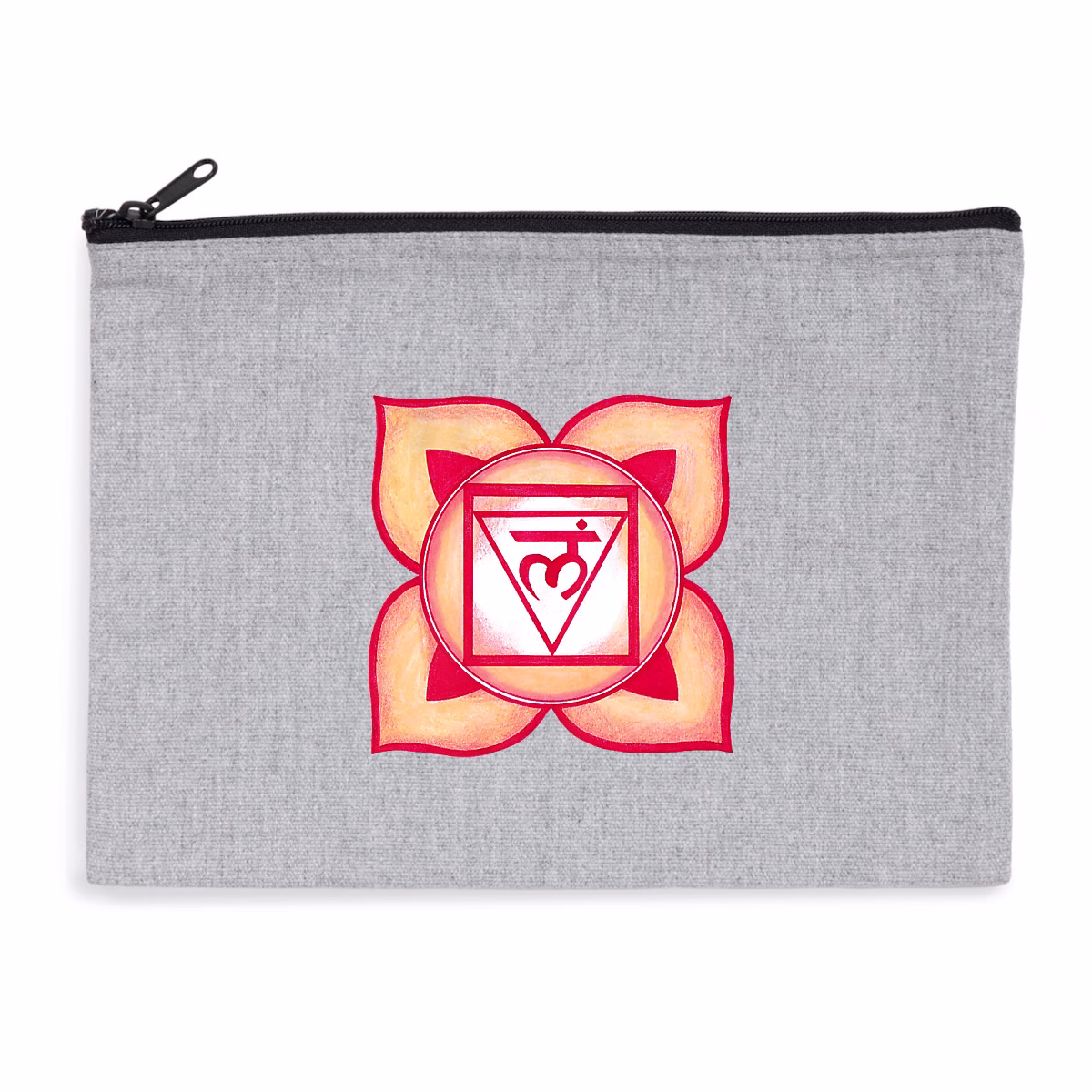 Pochette chakra racine zippée recyclée – accessoire écoresponsable