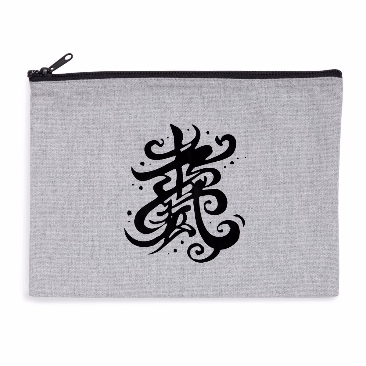 Pochette calligraphie chinoise zippée recyclée éthique
