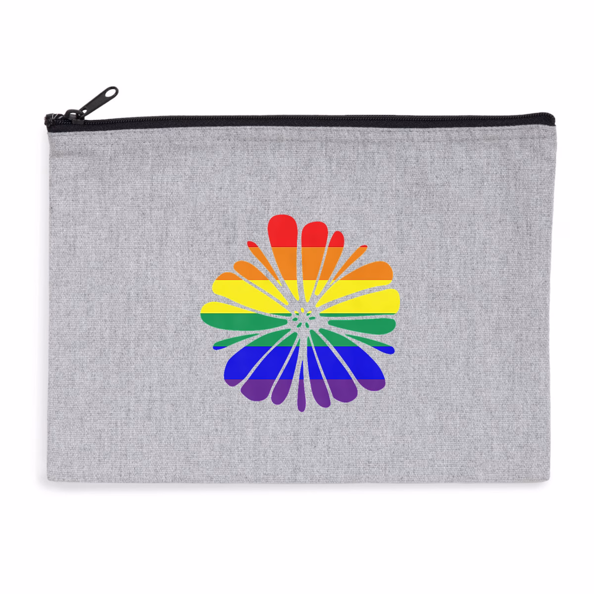 Pochette fleur LGBT zippée recyclée coton éthique
