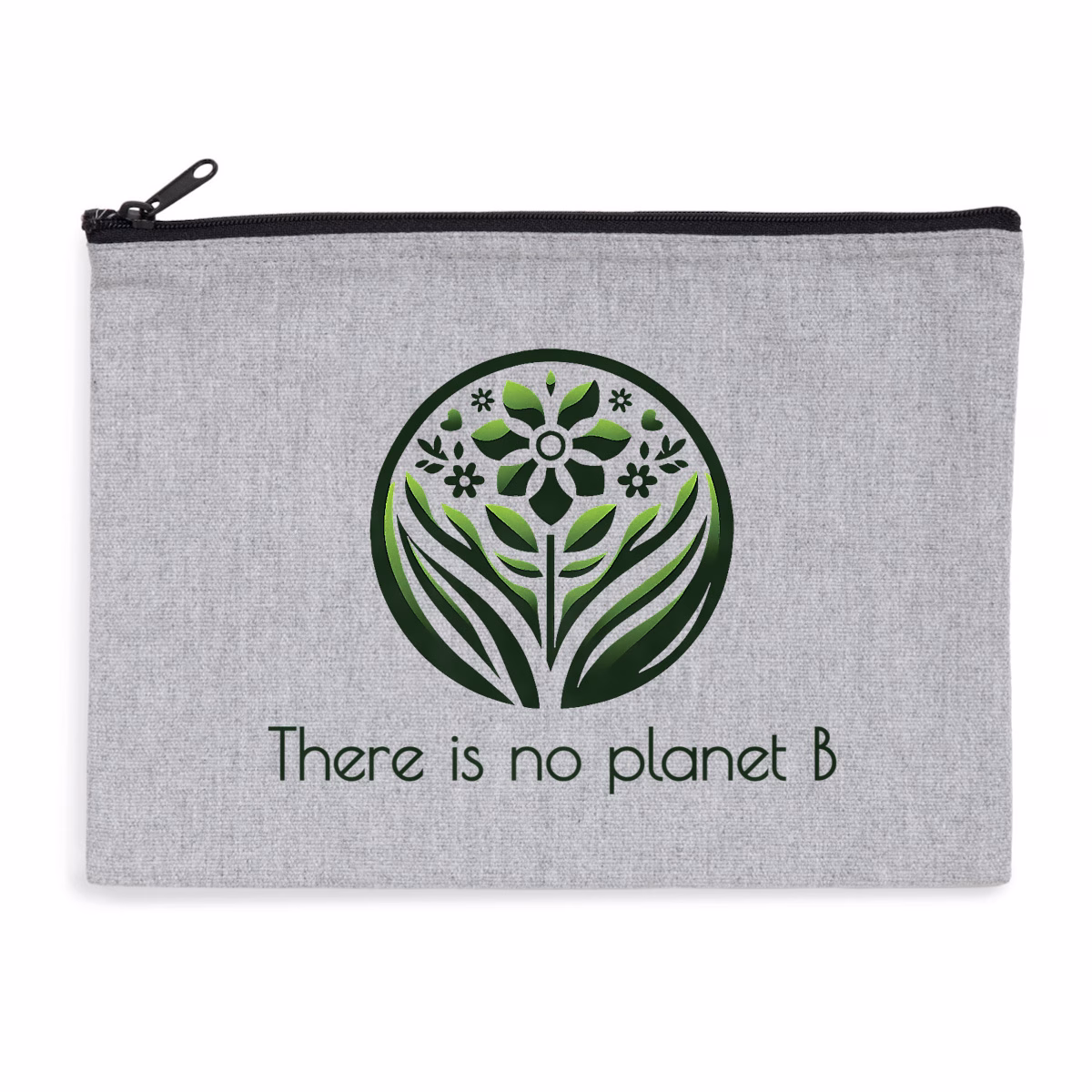 Pochette zippée recyclée There is no planet B écologique