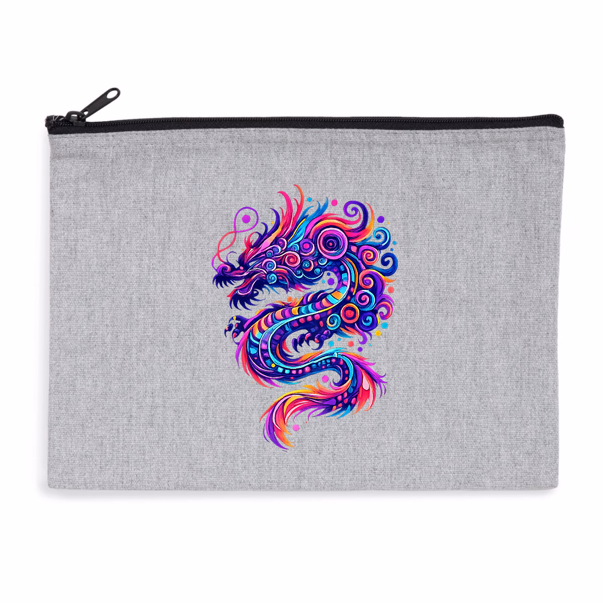 Pochette dragon zippée recyclée écoresponsable et vegan