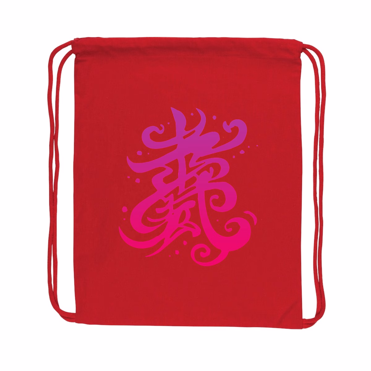 Sac à dos à cordelettes recyclé Calligraphie chinoise écoresponsable – Image 2