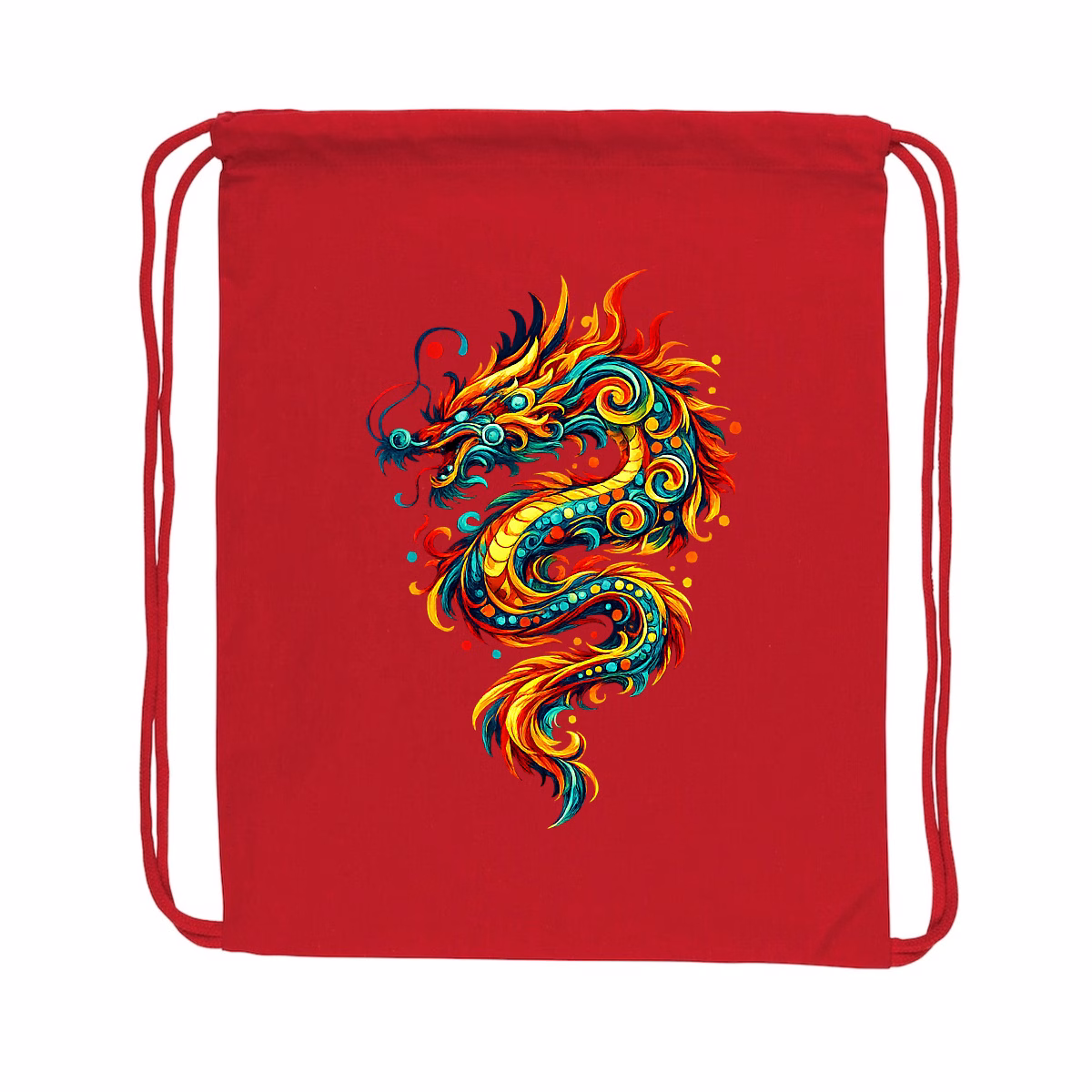 Sac à dos dragon à cordelettes recyclé écoresponsable – Image 2