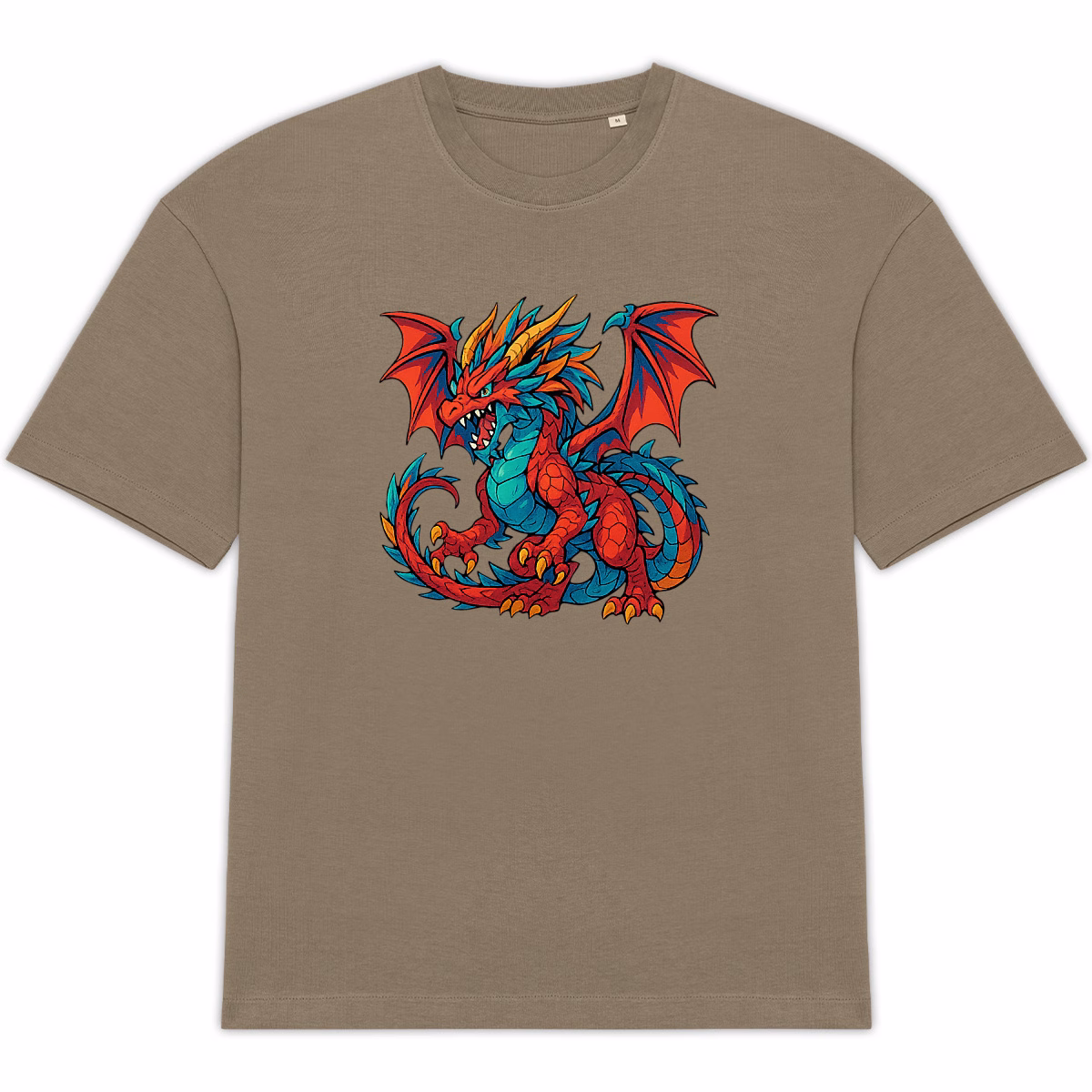 T-shirt dragon manga unisexe oversized en coton bio – Image 2