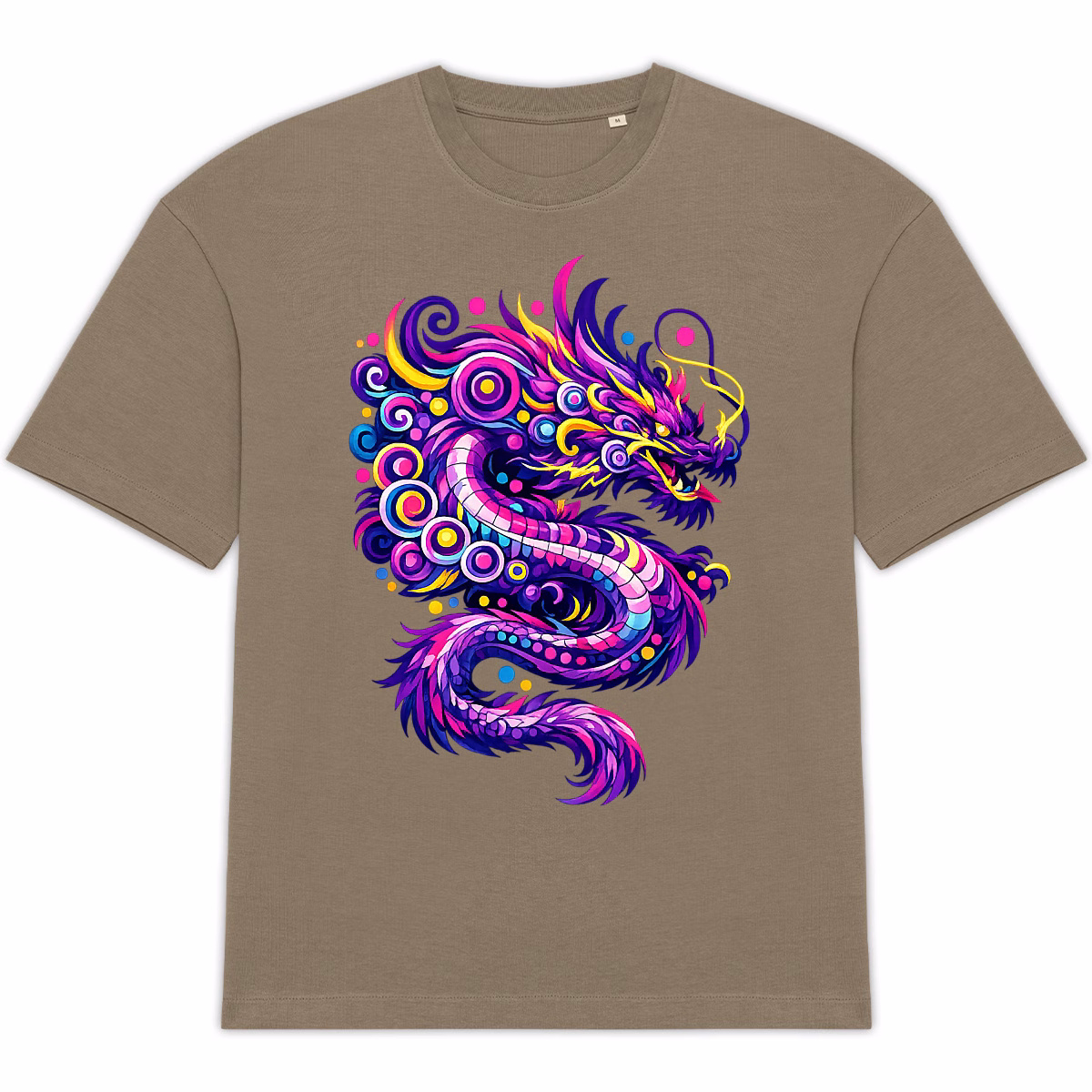 T-shirt Dragon électrique unisexe oversized coton bio écoresponsable – Image 2