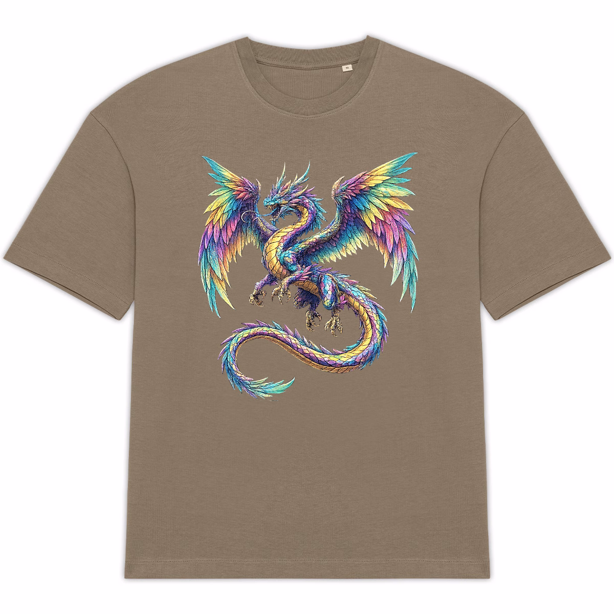 T-shirt Dragon irisé unisexe oversized en coton bio éthique – Image 2