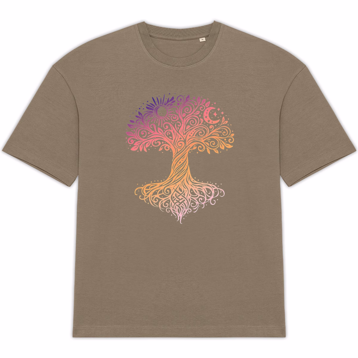 T-shirt Arbre de vie unisexe oversized en coton bio – Image 2