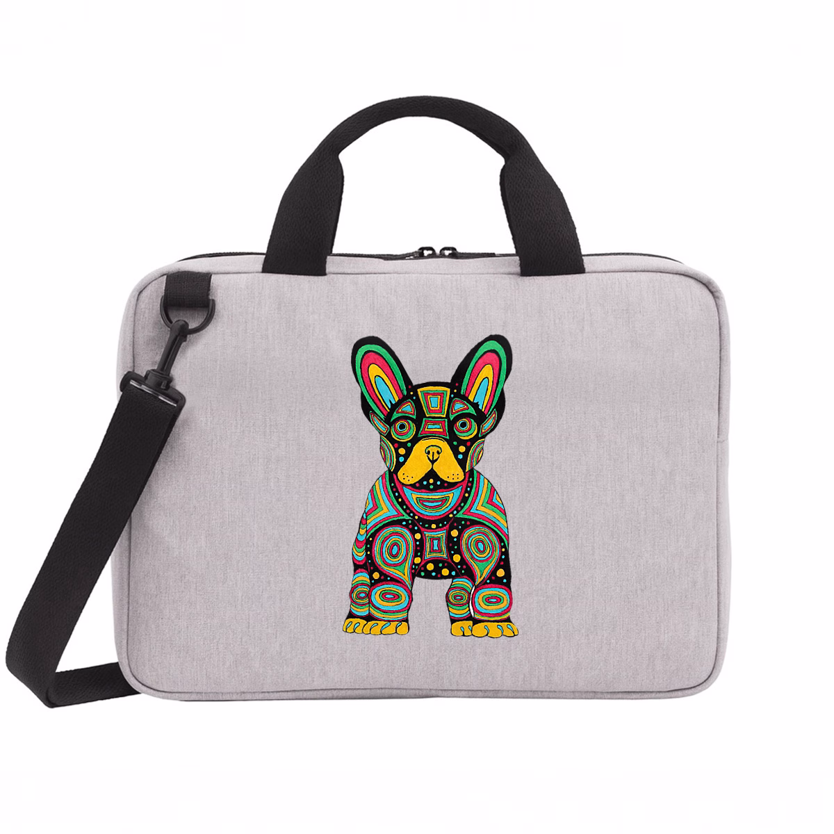 Sac ordinateur portable chien psychédélique éthique – Image 3
