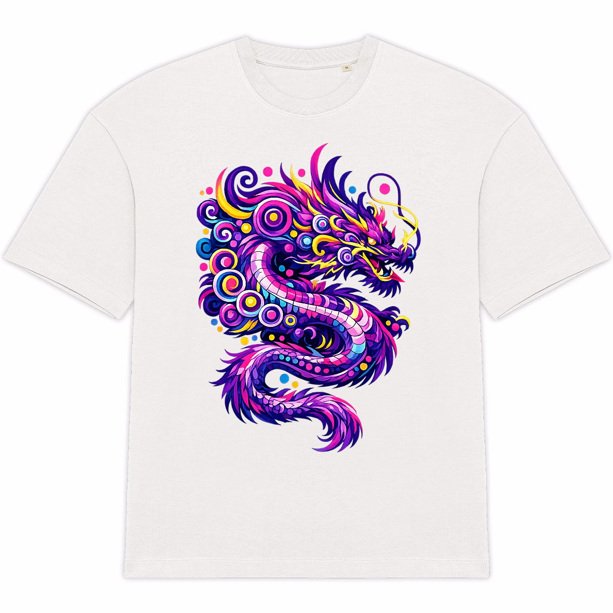 T-shirt Dragon électrique unisexe oversized coton bio écoresponsable – Image 4