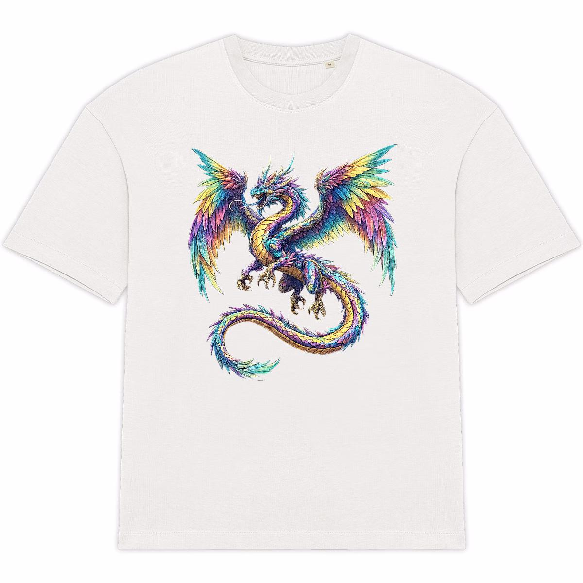T-shirt Dragon irisé unisexe oversized en coton bio éthique – Image 4