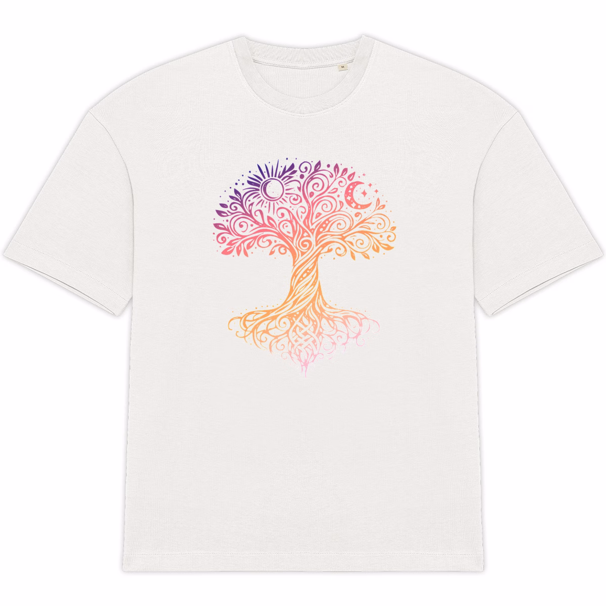 T-shirt Arbre de vie unisexe oversized en coton bio – Image 4