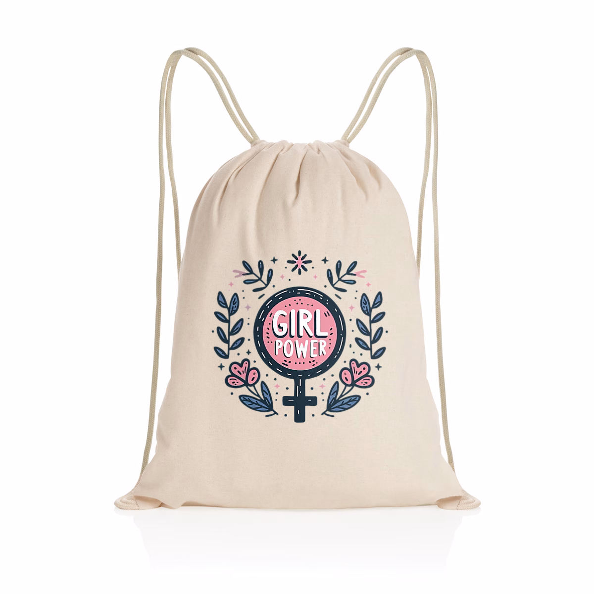 Sac à dos cordelettes recyclé Girl Power éthique – Image 5