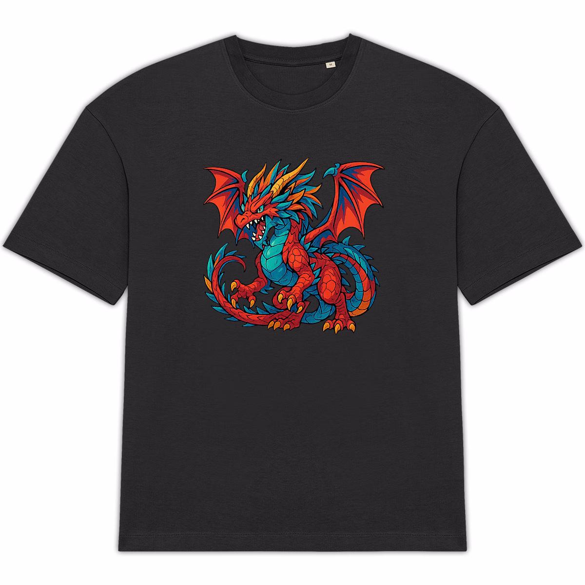 T-shirt dragon manga unisexe oversized en coton bio – Image 5