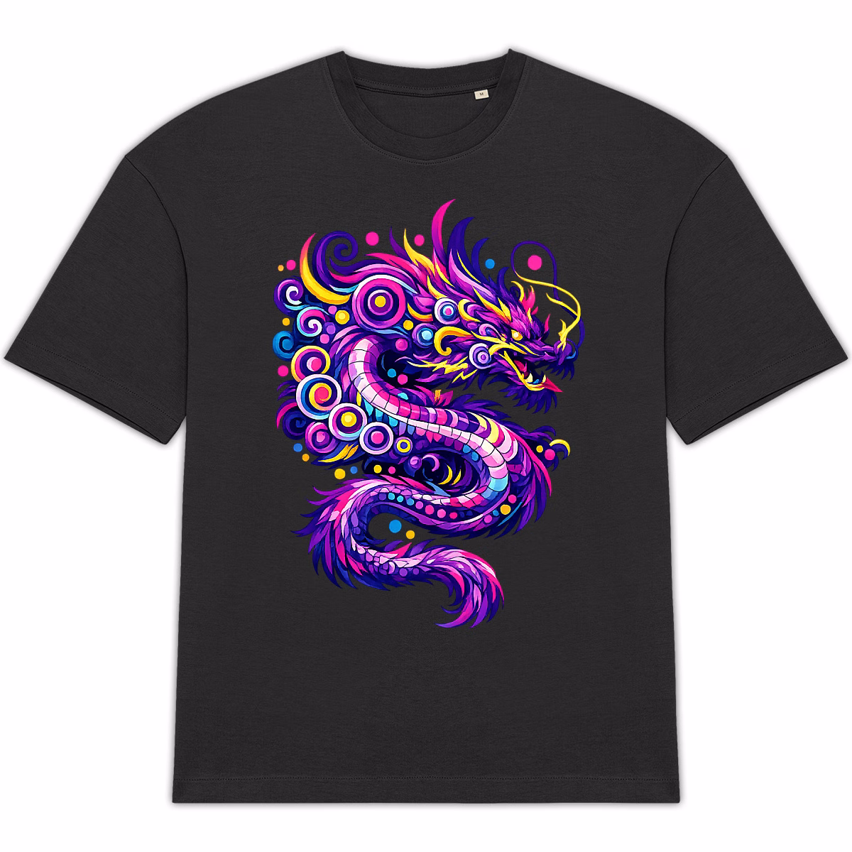 T-shirt Dragon électrique unisexe oversized coton bio écoresponsable – Image 5