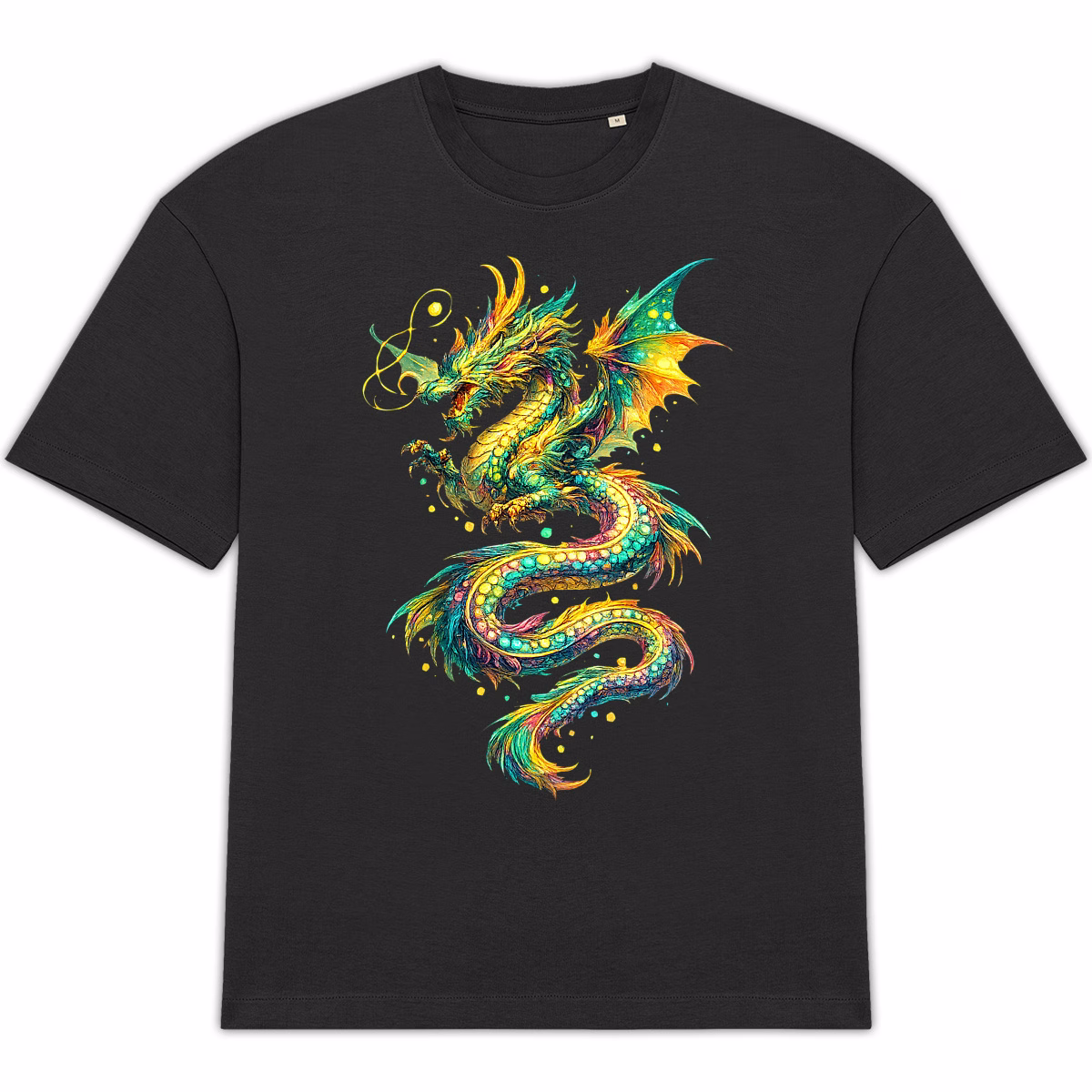 T-shirt Dragon coloré unisexe oversized en coton bio – Image 5