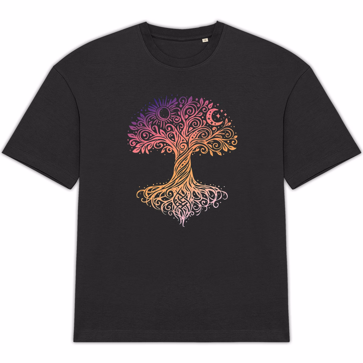 T-shirt Arbre de vie unisexe oversized en coton bio – Image 5