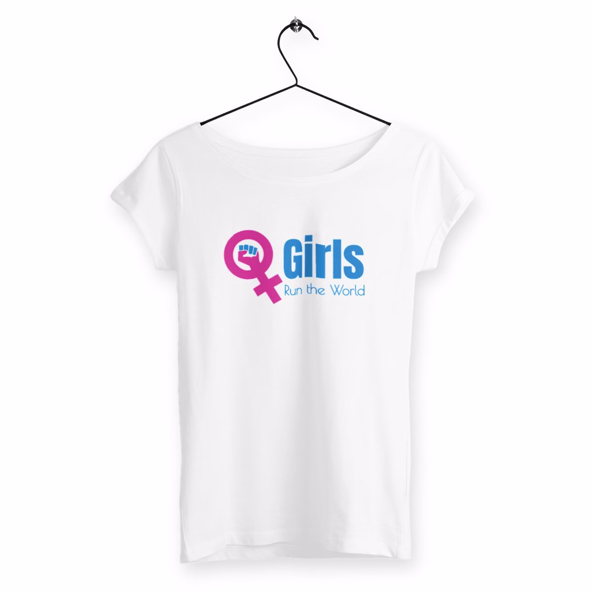 T-shirt végan femme Slub féministe Girls run the world – Image 2