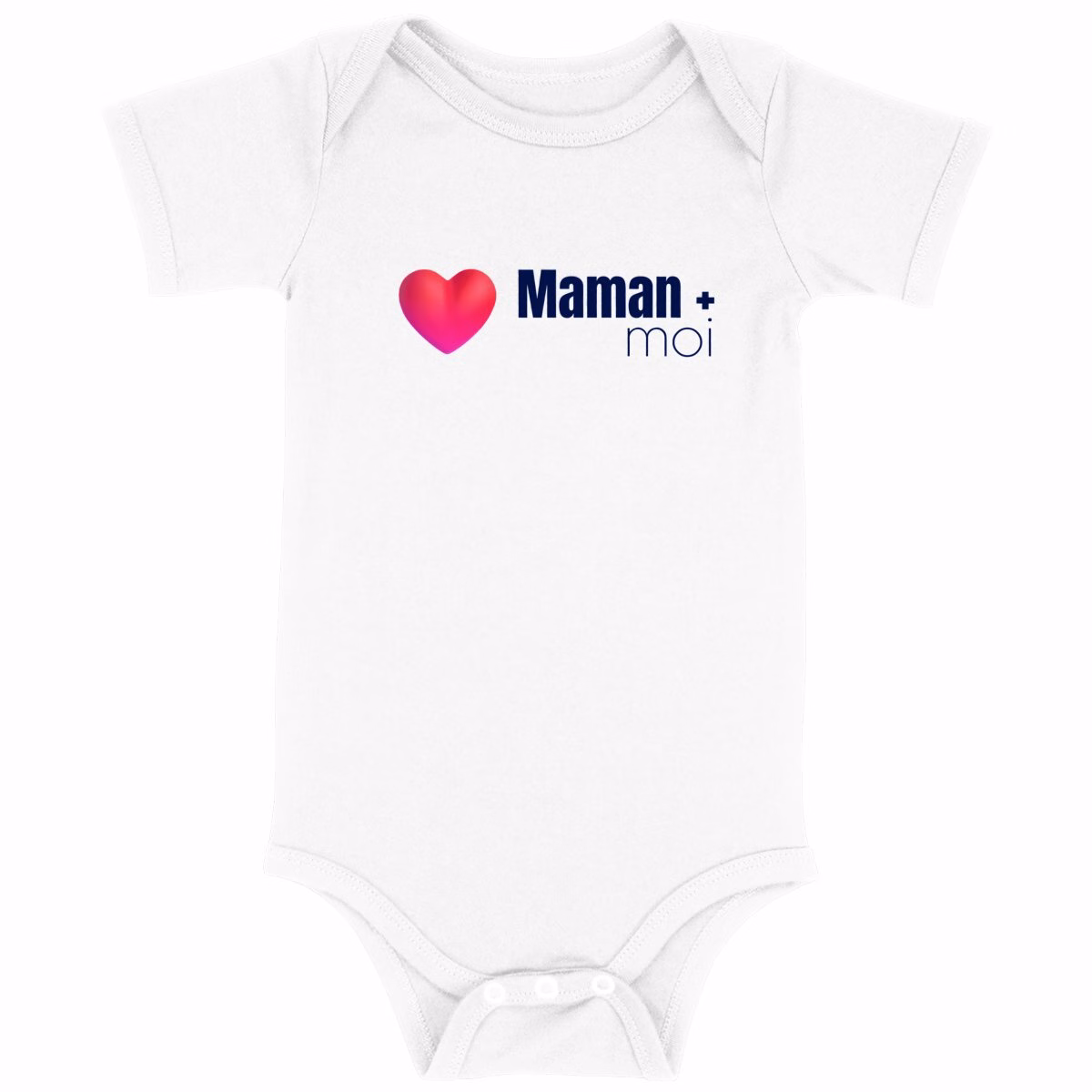 Body bébé Maman + moi = ❤️ en coton bio GOTS écoresponsable – Image 2