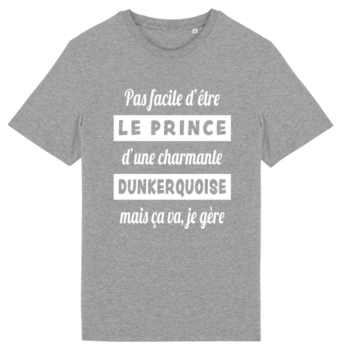 T-shirt léger Unisexe – 100% coton Bio 150g/m² – Pas facile d’être le prince d’une charmante dunkerquoise, mais ça va je gère – Image 5