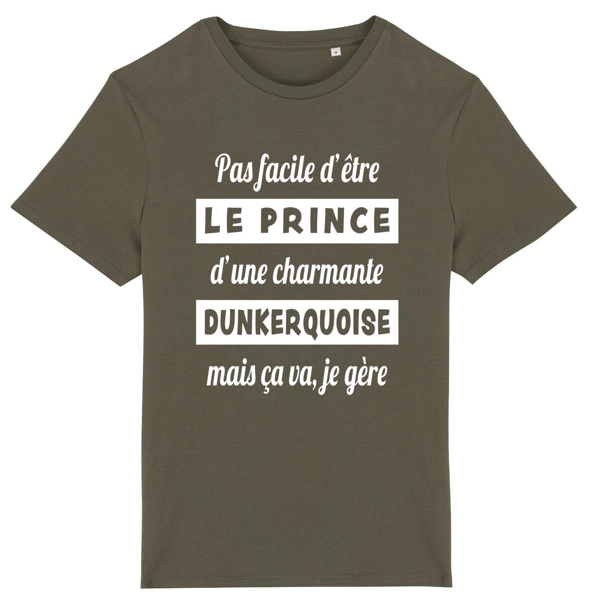 T-shirt léger Unisexe – 100% coton Bio 150g/m² – Pas facile d’être le prince d’une charmante dunkerquoise, mais ça va je gère – Image 6