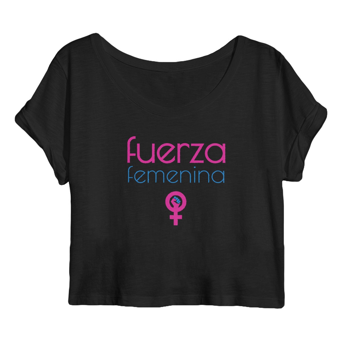 Crop top bio femme Fuerza femenina féministe – Image 3