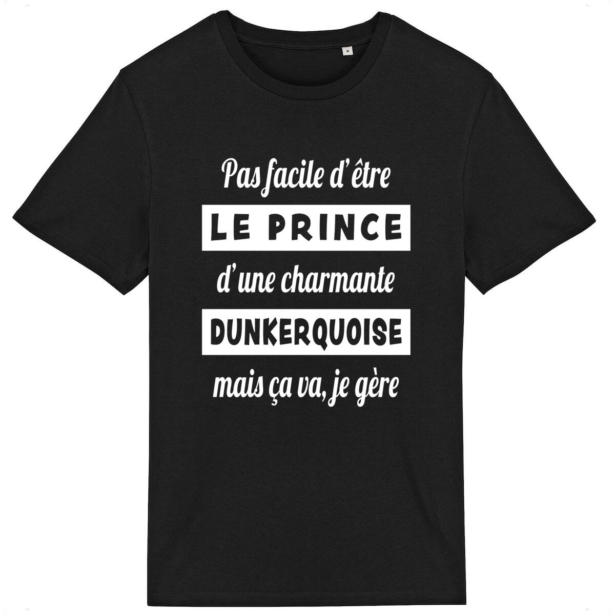 T-shirt léger Unisexe – 100% coton Bio 150g/m² – Pas facile d’être le prince d’une charmante dunkerquoise, mais ça va je gère – Image 2