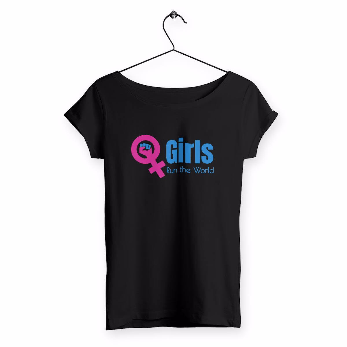 T-shirt végan femme Slub féministe Girls run the world – Image 3
