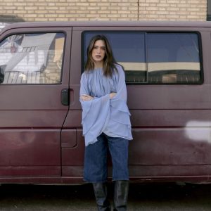 Chemisier à volants -Bleu