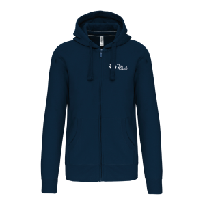 K454 – Sweat-shirt zippé capuche homme – NAVY – BON ACCUEIL