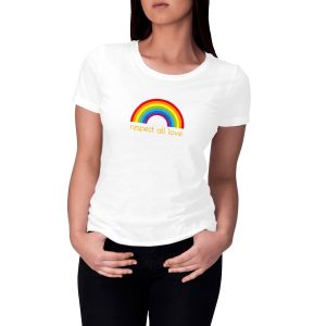 T-shirt femme coton bio Respect all love