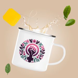 Mug métal vintage girl power tasse café thé