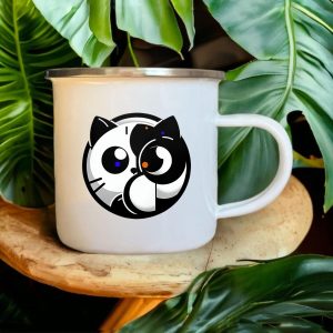 Mug chat métal vintage 300 ml