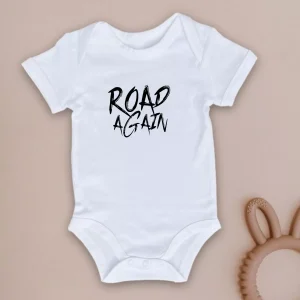 Body bébé blanc, bleu ou rose – coton bio – Road Again
