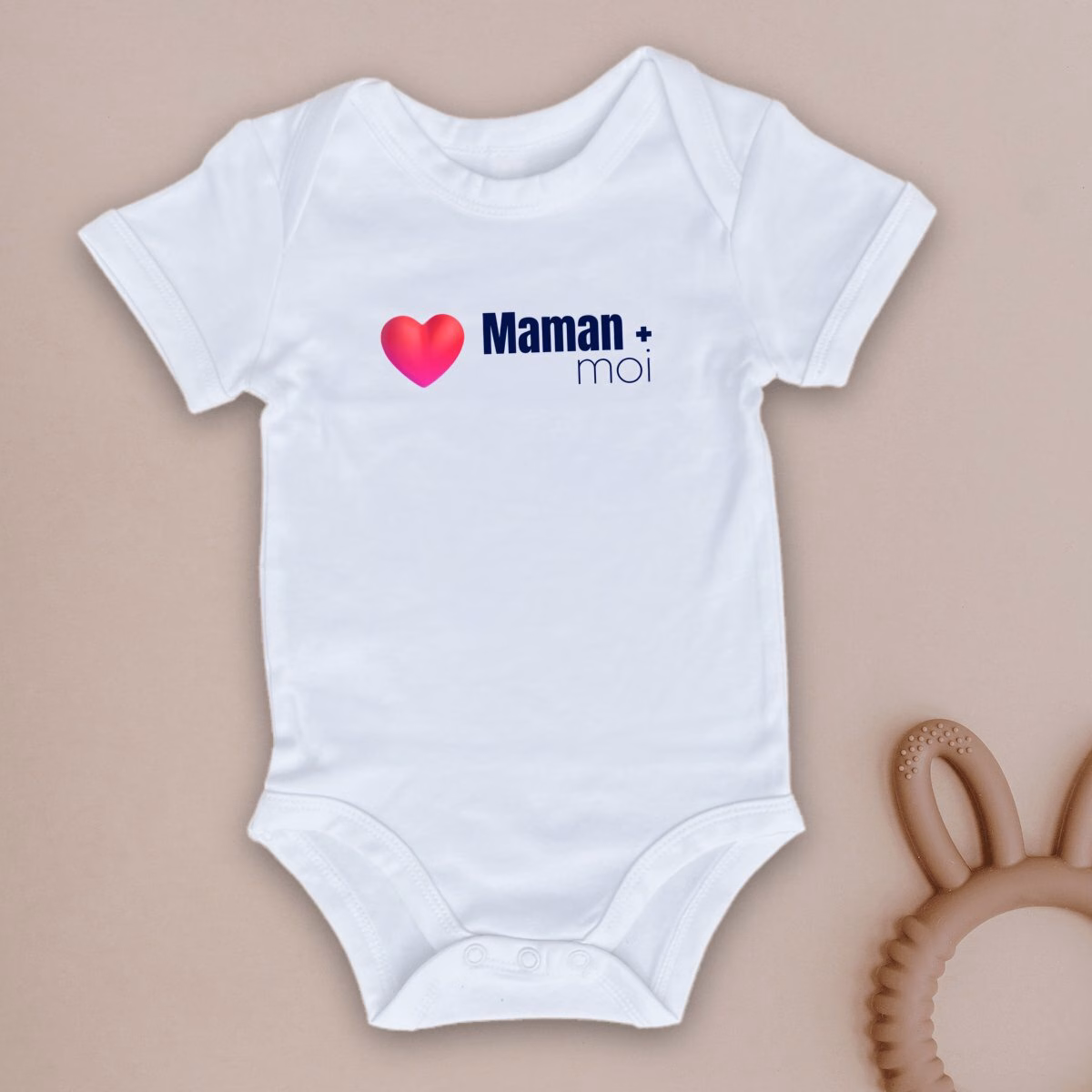 Body bébé Maman + moi = ❤️ en coton bio GOTS écoresponsable