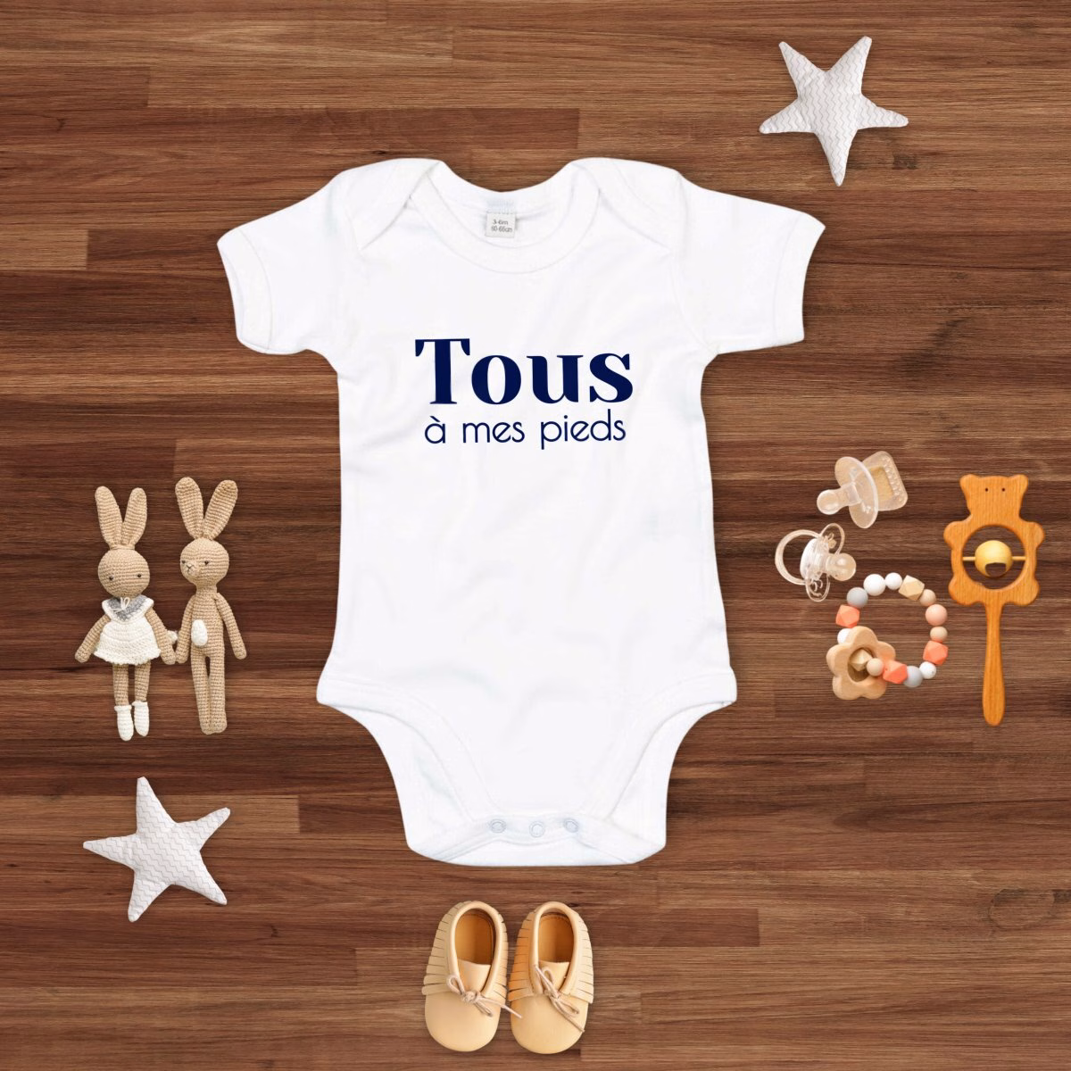 Body bébé coton bio Tous à mes pieds