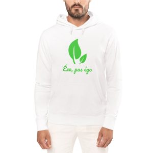 Sweat à capuche écologique Éco, pas égo bio