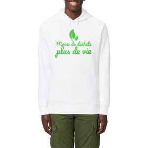 Sweat à capuche éco-responsable moins de déchets