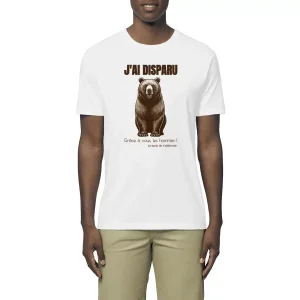 T-shirt végan unisexe coton bio J&rsquo;ai disparu