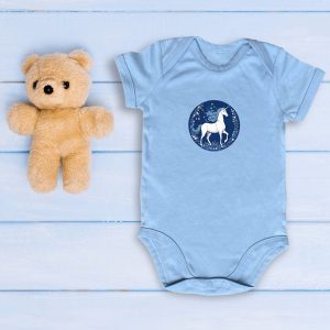 Body bébé coton bio licorne imprimée