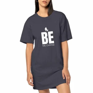 Robe T-shirt végan femme Be the change