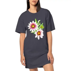 Robe T-shirt coton bio femme Fleur Gazania