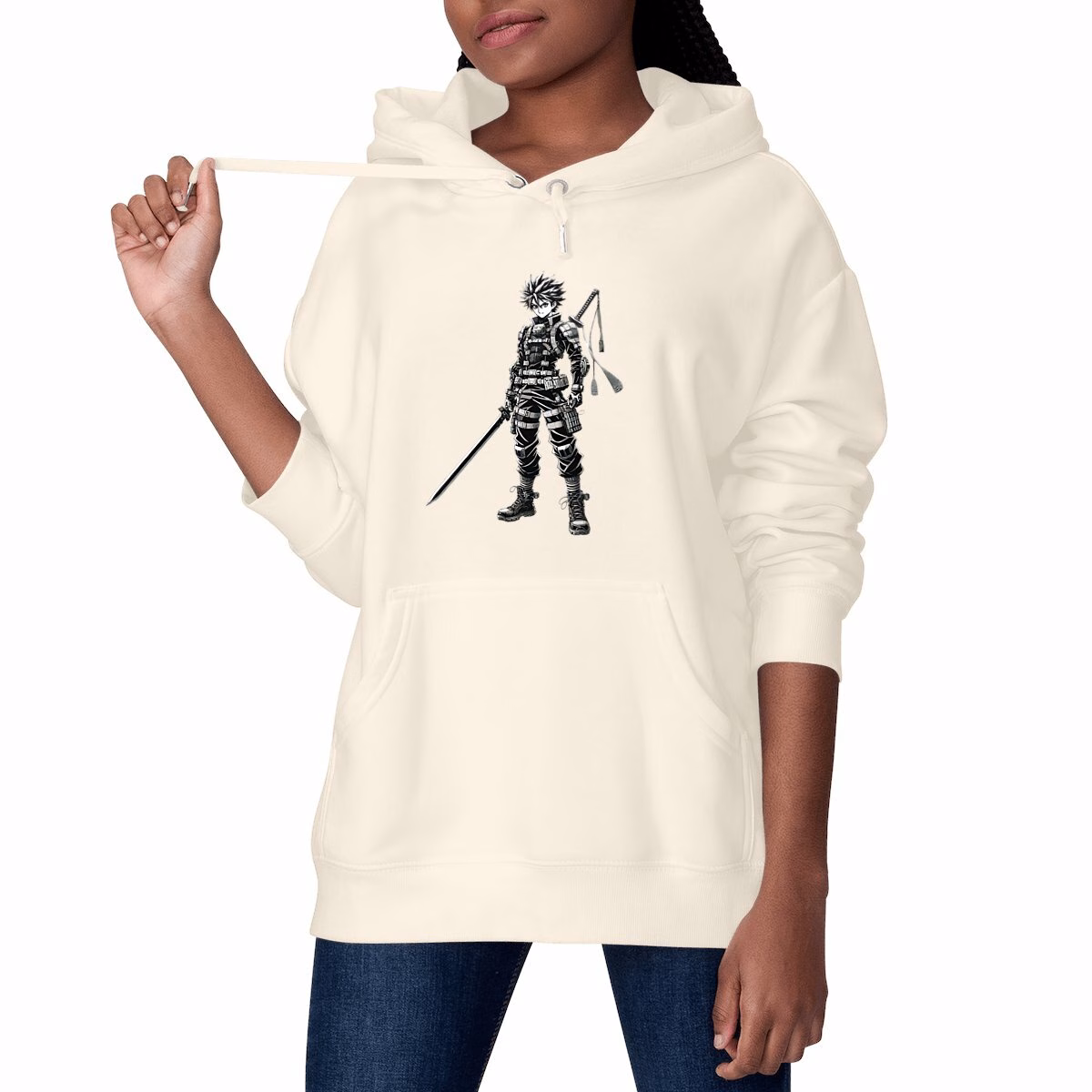 Sweat à capuche manga épais bio recyclé unisexe