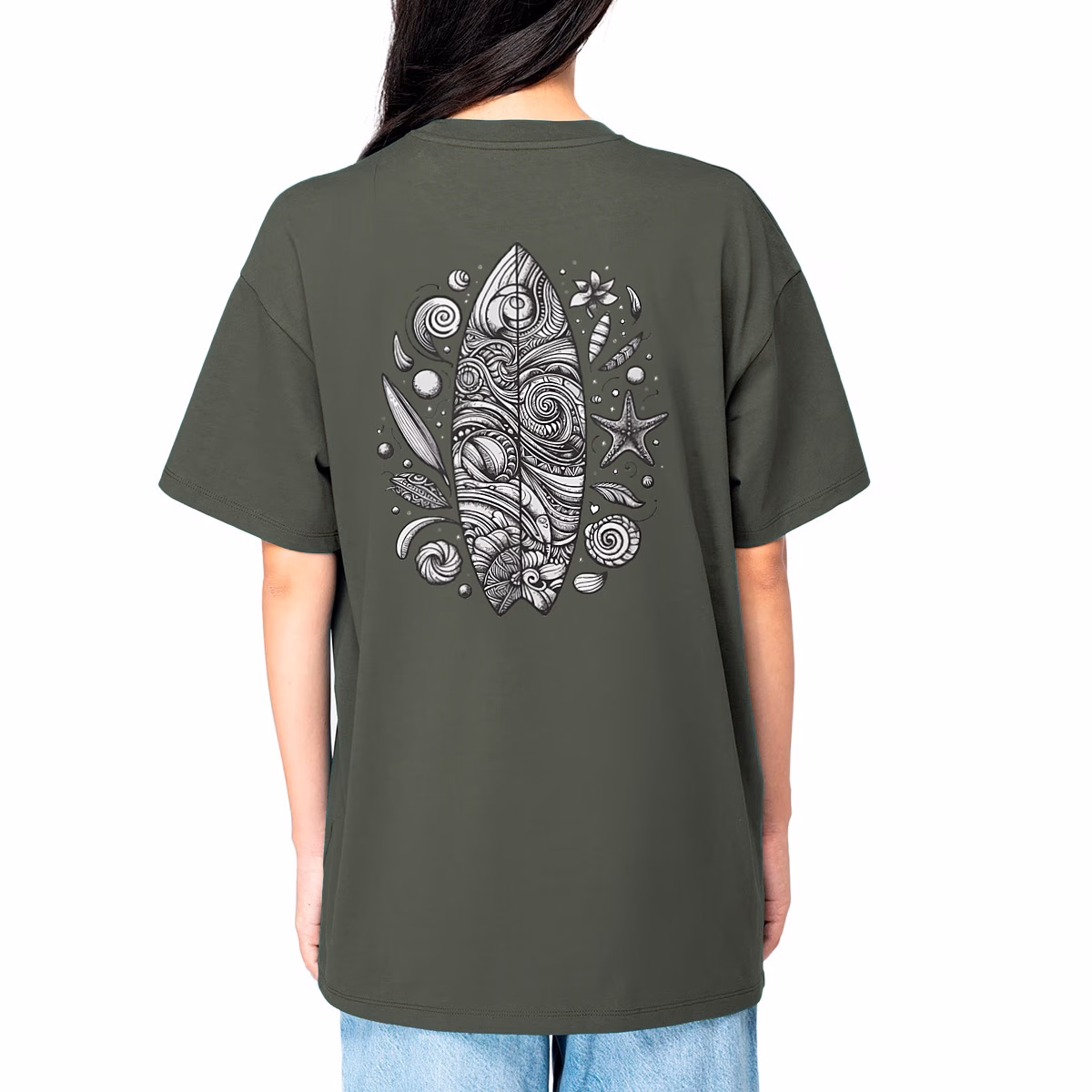 T-shirt surf unisexe oversized coton bio épais