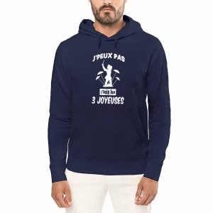 Sweat à capuche léger avec poche ventrale – Bio 280 g/m² – J&rsquo;peux pas j&rsquo;fais les 3 joyeuses