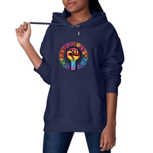 Sweat à capuche féministe unisexe bio poing
